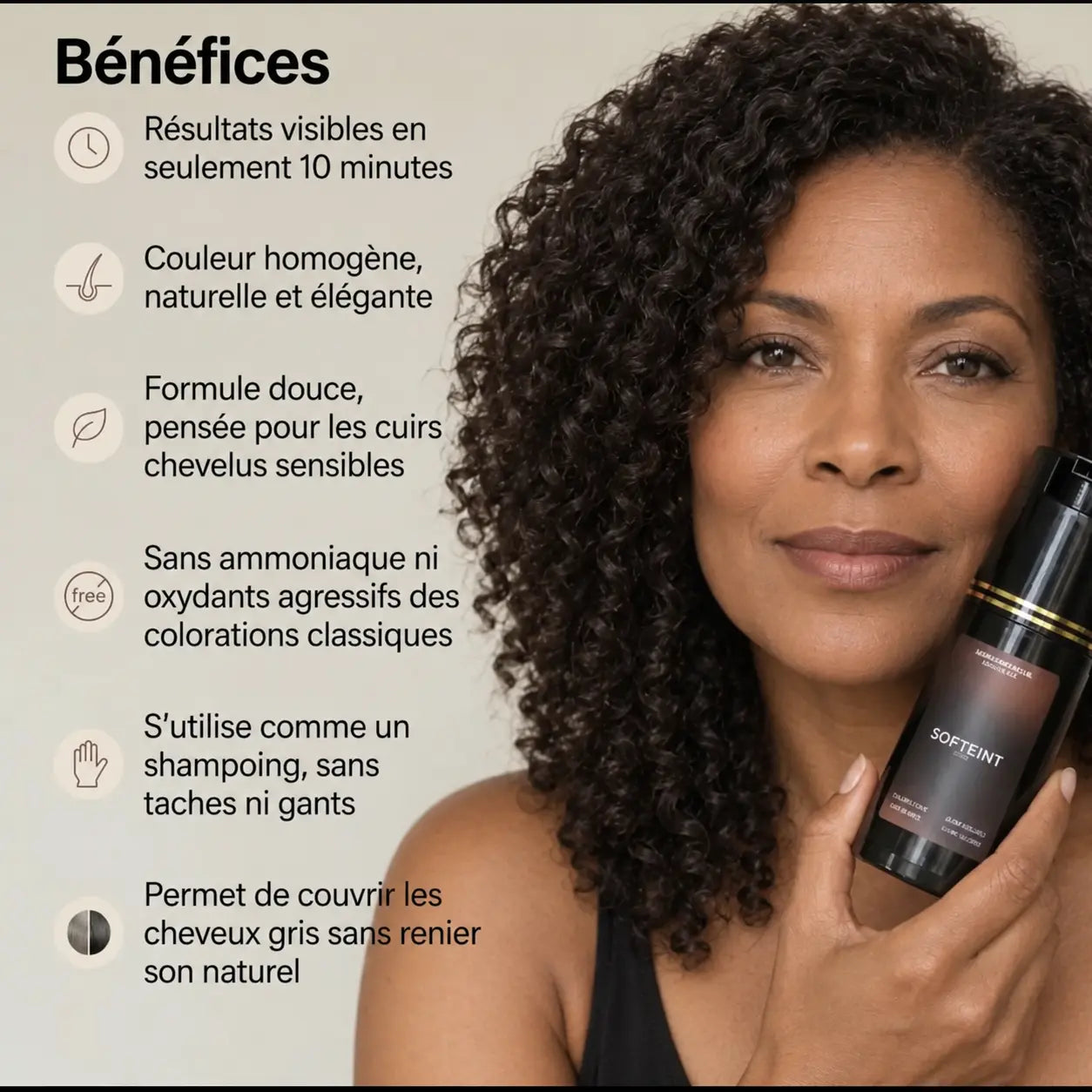 Softeint - shampooing colorant instantané pour cheveux texturés