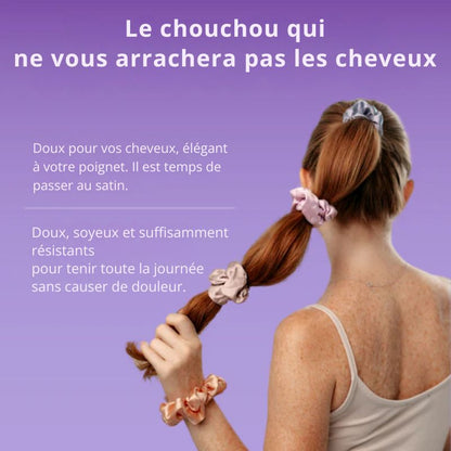 un chouchou en satin pour cheveux - Lot de 6