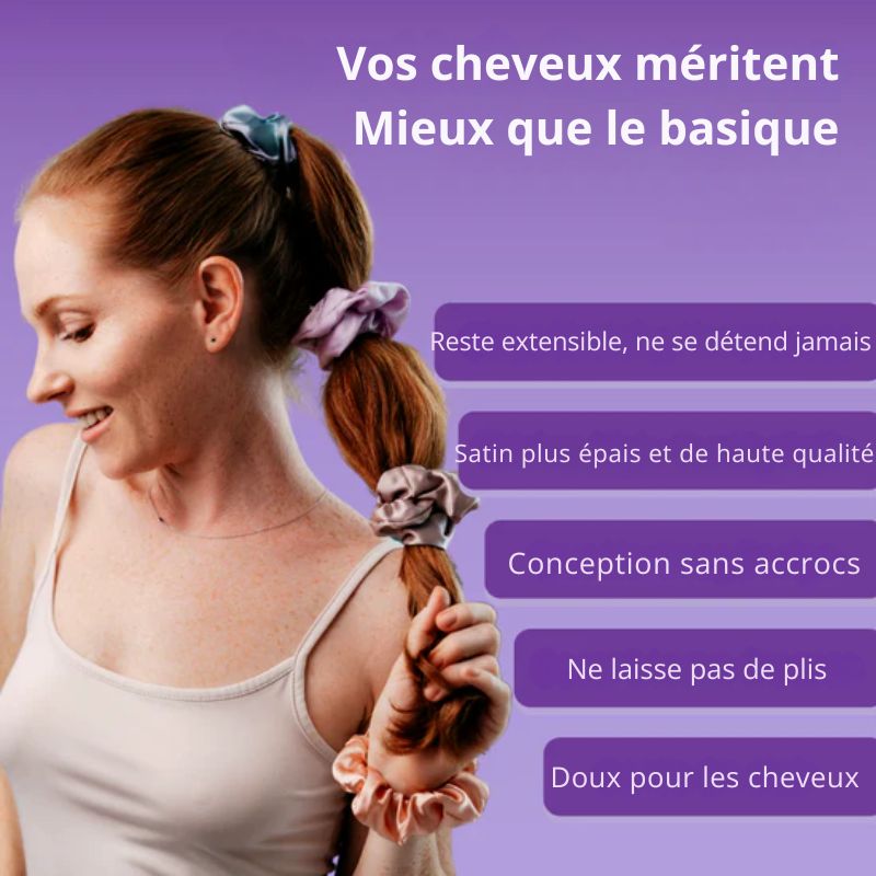 un chouchou en satin pour cheveux - Lot de 6